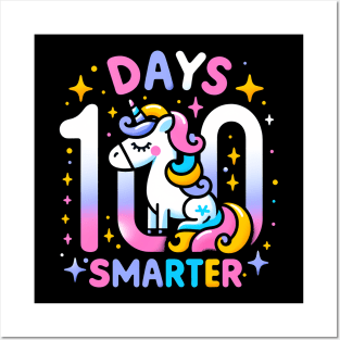 100 days smarter, whimsical unicorn, unicorn Posters and Art